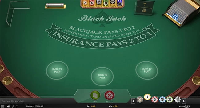 Place a blackjack bet.